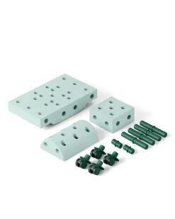 Sale Curiosity Set Ocean Mint / Forest Green Store Byggesæt|Tumlemøbler