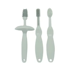 Online 3-delt trænings tandbørste sæt, grå Plejeartikler Til Baby