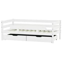 Discount ECO Comfort Juniorseng hvid, med sengehest, skuffesæt og madras Børn Pakkeløsninger|Juniorsenge