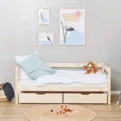 Online ECO Comfort Juniorseng natur, med sengehest og skuffesæt Børn Pakkeløsninger|Juniorsenge