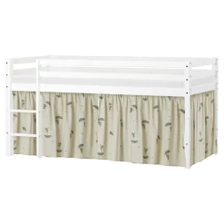 Online ECO Dream Halvhøj seng (delbar) hvid 90x200, med forhæng grøn Børn Pakkeløsninger|Juniorsenge