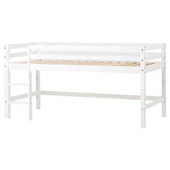 Online ECO Dream Halvhøj seng (delbar) hvid 90x200, med forhæng grøn Børn Pakkeløsninger|Juniorsenge