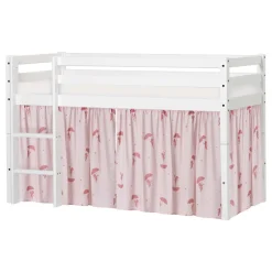 Online ECO Dream Halvhøj seng (delbar) hvid 70x160, med forhæng rød Børn Pakkeløsninger|Juniorsenge