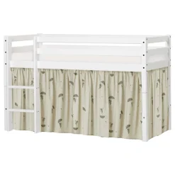 Best ECO Dream Halvhøj seng (delbar) hvid 70x160, med forhæng grøn Børn Pakkeløsninger|Juniorsenge