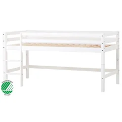 Best ECO Dream Halvhøj seng (delbar) hvid 90x200, med forhæng rød Børn Pakkeløsninger|Juniorsenge