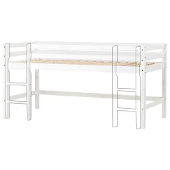 Best ECO Dream Halvhøj seng (delbar) hvid 90x200, med forhæng rød Børn Pakkeløsninger|Juniorsenge