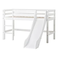 Clearance ECO Dream Halvhøj seng 70x160 cm. med Rutsjebane - hvid Børn Juniorsenge