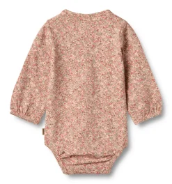 Hot Elmine Body Langærmet - Rose dust flower meadow Bodystocking Langærmet