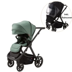 Online Evoke Klapvogn inkl. regnslag - grøn Klapvogne Med Flade Sæder