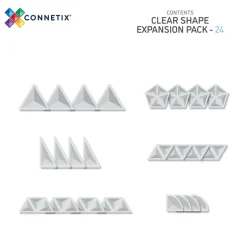 Clearance Expansion Pack - udvidelsessæt 24 dele - clear Magnetlegesæt