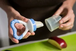 New FLAVORILLO 2 i 1 frugtsut og bidering - blå Foodfeeder Og Frugtsut