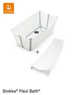 Clearance Flexi Bath og Newborn Support - hvid Badekar, Stativer & Badestole