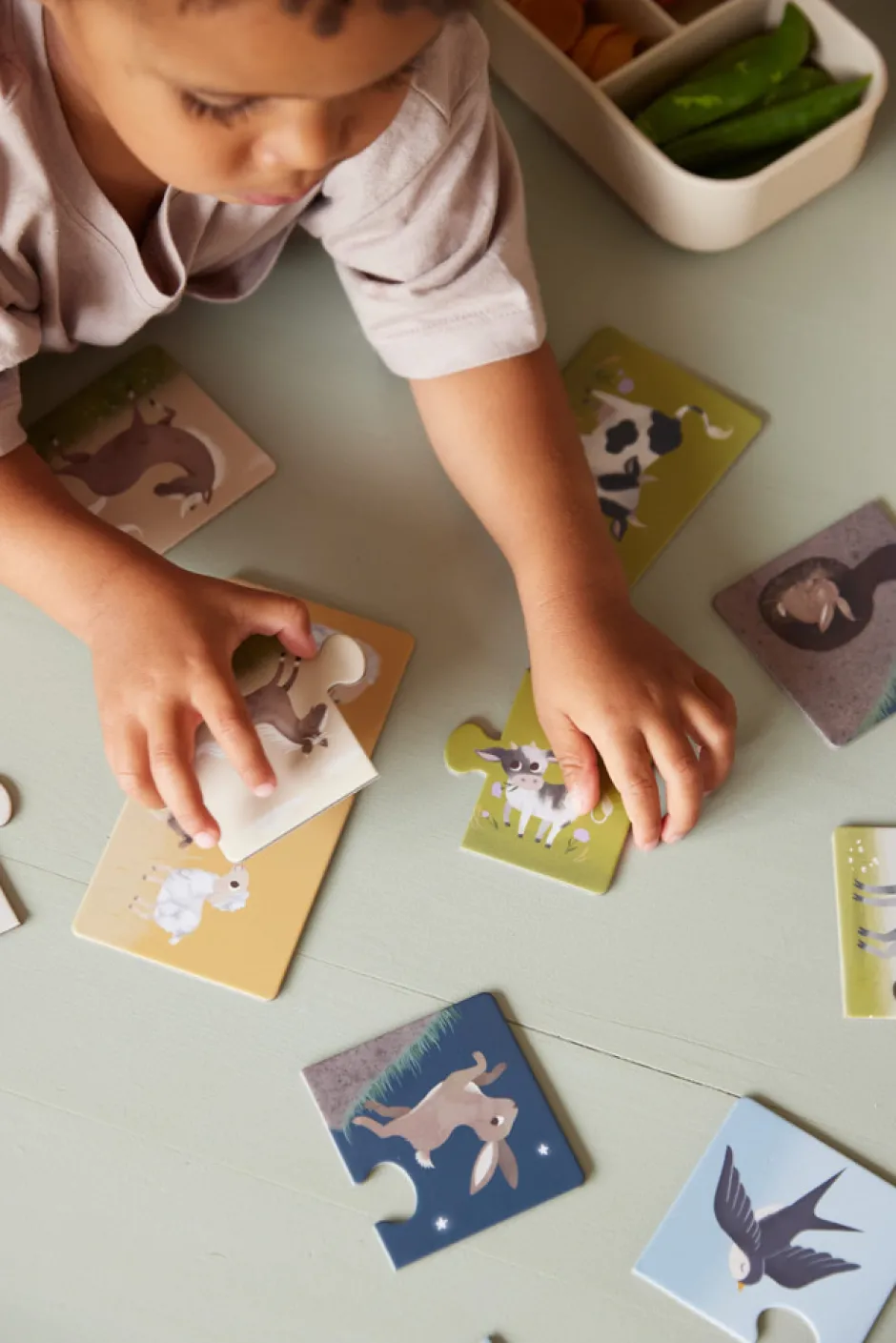 Online Forældre og barn puslespil - Bondegårdsdyr Puslespil