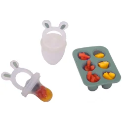 Outlet Frugtsut med mini fryseform - Smokey Green Foodfeeder Og Frugtsut