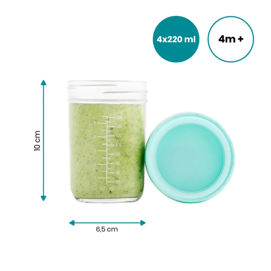 Best Glas madbøtter - 4x 220ml Madopbevaring