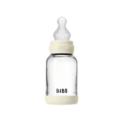 Glass baby bottle silicone 120 ml ivory Sutteflasker