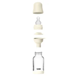 Glass baby bottle silicone 120 ml ivory Sutteflasker