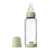Glass baby bottle silicone 240 ml sage Sutteflasker