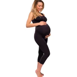 Clearance Graviditets leggings m. støtte 3/4 længde sort Leggings/Strømpebukser
