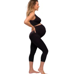 Clearance Graviditets leggings m. støtte 3/4 længde sort Leggings/Strømpebukser
