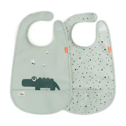 Hot Hagesmæk m/Velcro 2 stk. - croco grøn Hagesmække