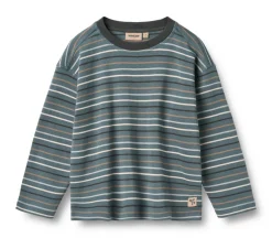 Online Hans T-shirt Langærmet - Blue multi stripe Bluser