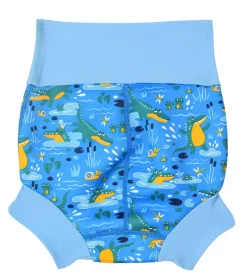 Sale Happy nappy - Crocodile swamp blue Blebadebukser