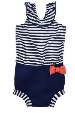 Hot Happy nappy costume - Navy stripe Blebadebukser|Badedragter & Bikinier