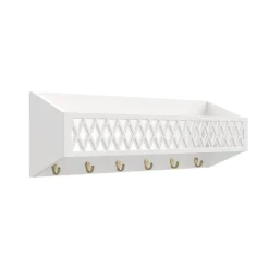 Best Harlequin Hylde med knager - hvid - FSC® Børn Knager|Hylder