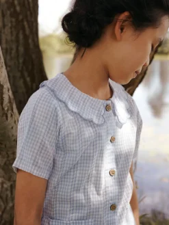 Clearance Hazelle kortærmet løs skjorte - ZEN BLUE Skjorter