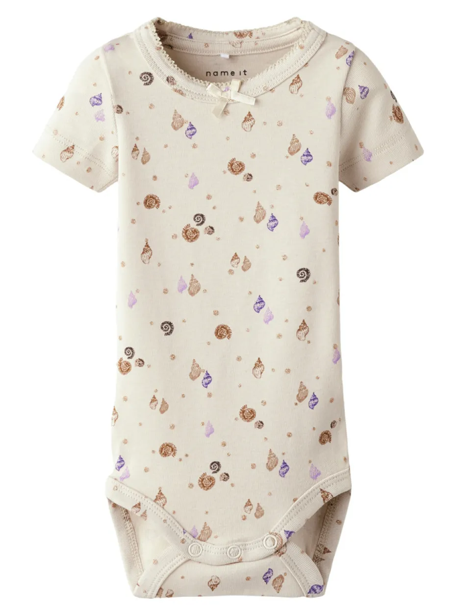 New Hiline Kortærmet Body - SANDSHELL Bodystocking Kortærmet