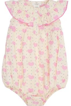 New Hjerte romper m. flæser - HEART AOP Bodystocking Kortærmet