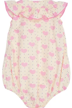 New Hjerte romper m. flæser - HEART AOP Bodystocking Kortærmet