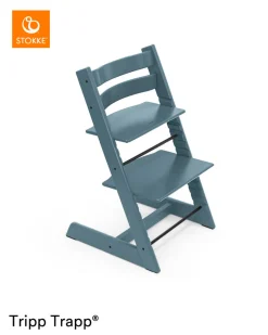 Clearance Højstol bøg inkl. newborn sæt - fjord blå Børn Højstole Med Tilbehør