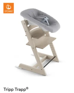 New Højstol bøg inkl. newborn sæt - whitewash Børn Højstole Med Tilbehør