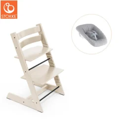 Hot Højstol bøg inkl. newborn sæt - Vanilla White Børn Højstole Med Tilbehør