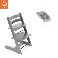 Sale Højstol bøg inkl. newborn sæt - storm grey Børn Højstole Med Tilbehør