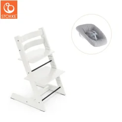 Best Højstol bøg inkl. newborn sæt - hvid Børn Højstole Med Tilbehør