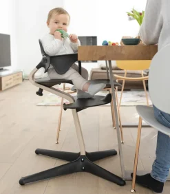 Outlet Højstol eg - walnut grey inkl. babysæt Børn Højstole Med Tilbehør