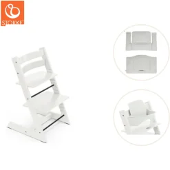 Best Højstol inkl. babysæt og hynde - hvid Børn Højstole Med Tilbehør