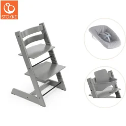 Outlet Højstol inkl. newborn sæt og babysæt - storm grey Børn Højstole Med Tilbehør
