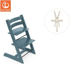 Online Højstol inkl. sele - fjord blå Børn Højstole Med Tilbehør