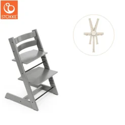 Outlet Højstol inkl. sele - storm grå Børn Højstole Med Tilbehør
