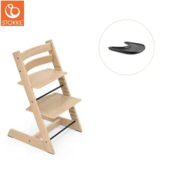 Best Højstol inkl. tray - eg natur/sort Børn Højstole Med Tilbehør