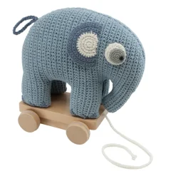 Outlet Hæklet trækdyr, elefanten Fanto, powder blue Trækdyr