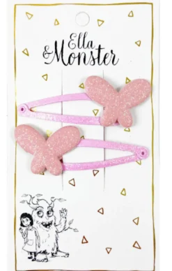 Best Hårclips Pink Butterfly Festtøj & Tilbehør