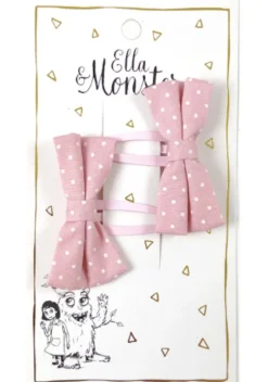 Hot Hårclips Pink Butterfly Dot Festtøj & Tilbehør