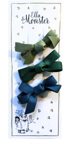 Hårspænde Sæt – Grønne Sløjfer Festtøj & Tilbehør