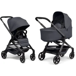 Clearance Hub2 kombivogn - stone grey Kombivogne Med Flade Sæder