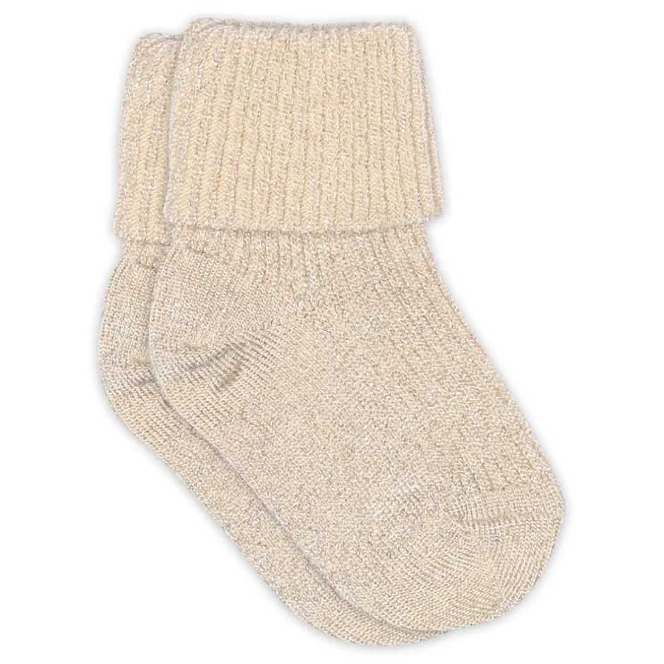 New Ida glitter strømper - Ecru Strømper